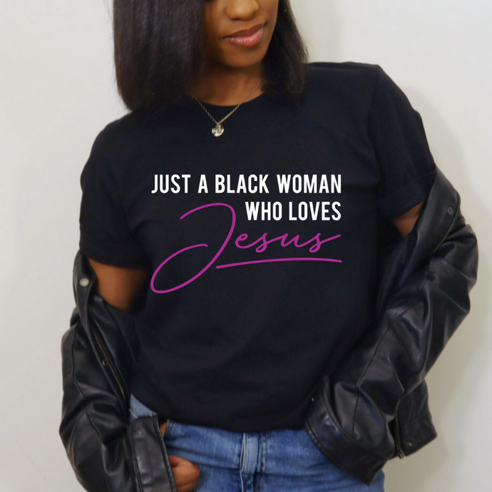 Black woman in black t-shirt and black leather jacket